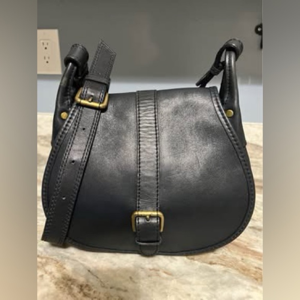 Vintage Glove Leather Navy Blue Saddle Bag